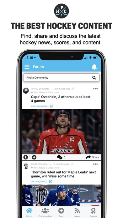 Emulate iPhone app Hockey Players Club using MyAndroid