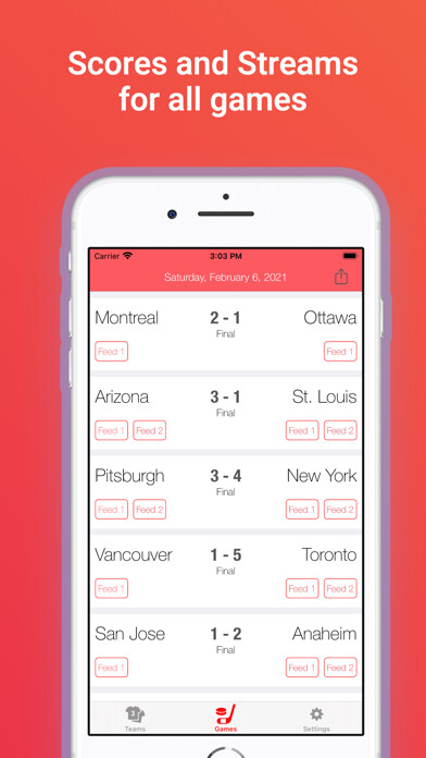 Emulate iPhone app Hockey Streams Radio using MyAndroid
