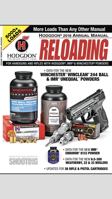 Emulate iPhone app Hodgdon Reloading Manual using MyAndroid