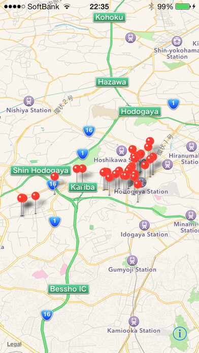 Emulate iPhone app Hodogaya history walking map using MyAndroid Emulate iPhone app Hodogaya history walking map using MyAndroid