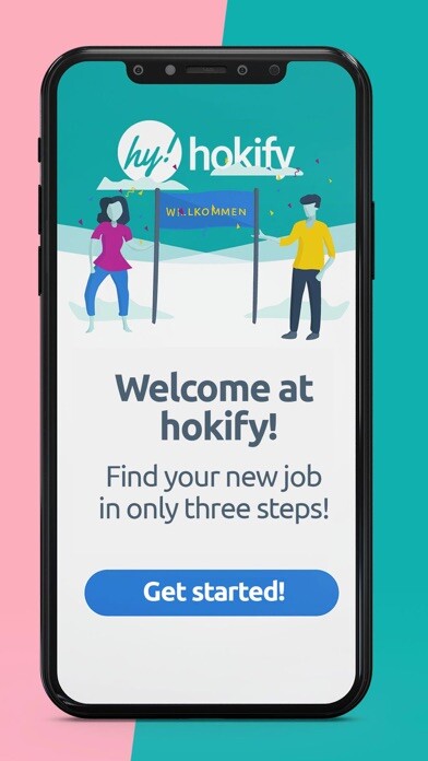 Emulate iPhone app hokify Job App - Jobs finden using MyAndroid