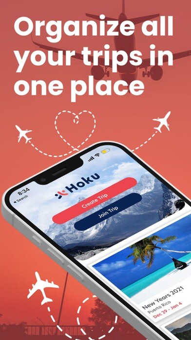 Emulate iPhone app Hoku - Trip planner using MyAndroid