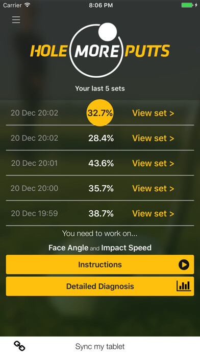 Emulate iPhone app Hole More Putts using MyAndroid