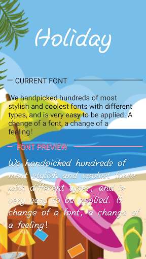 Run android online APK Holiday Font for FlipFont , Cool Fonts Text Free from MyAndroid or emulate Holiday Font for FlipFont , Cool Fonts Text Free using MyAndroid