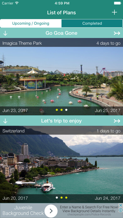 Emulate iPhone app Holiday Plan using MyAndroid