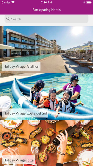 Emulate iPhone app Holiday Village using MyAndroid