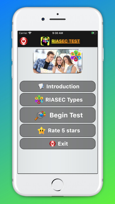 Emulate iPhone app Holland Codes - RIASEC Test using MyAndroid
