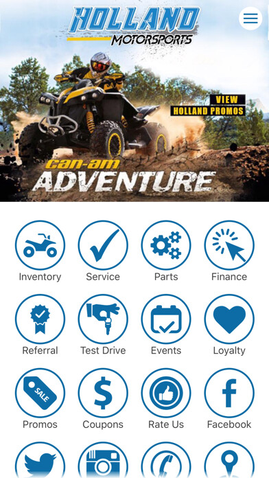 Emulate iPhone app Holland Motorsports App using MyAndroid