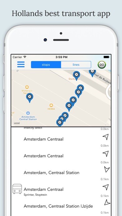 Emulate iPhone app Holland Public Transport using MyAndroid
