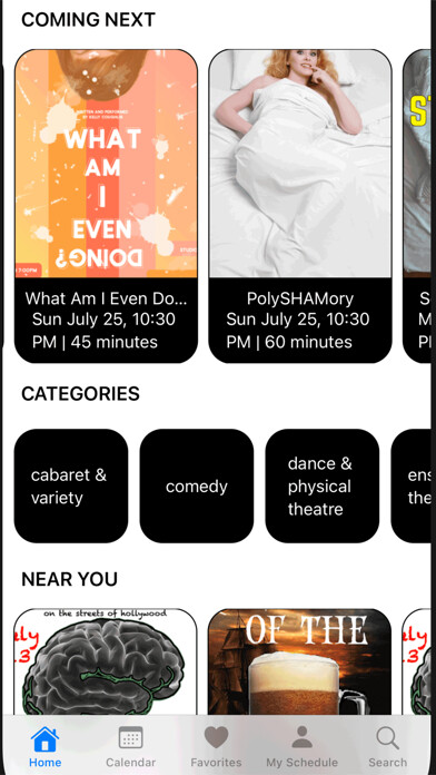 Emulate iPhone app Hollywood Fringe using MyAndroid