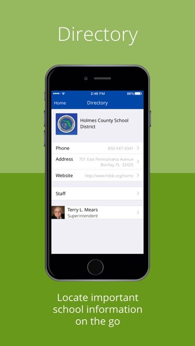 Emulate iPhone app Holmes County School District using MyAndroid