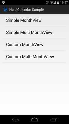 Emulate Android APK Holo Calendar Sample