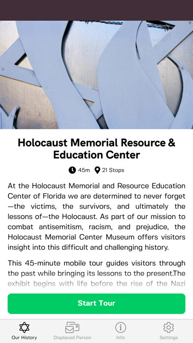 Emulate iPhone app Holocaust Memorial Center using MyAndroid