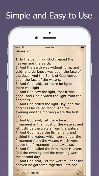 Emulate iPhone app Holy Bible for Daily Reading using MyAndroid