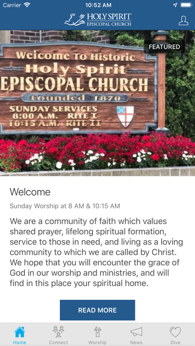 Emulate iPhone app Holy Spirit Episcopal Church using MyAndroid