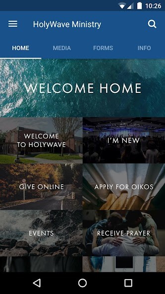 Emulate iPhone app HolyWave Ministry using MyAndroid