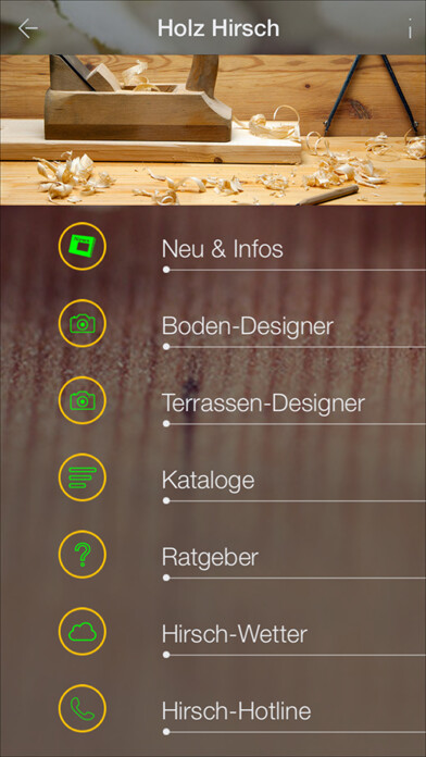 Emulate iPhone app Holz Hirsch using MyAndroid