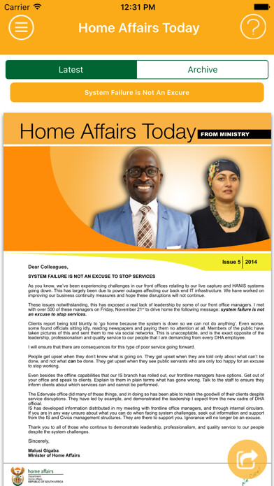 Emulate iPhone app Home Affairs Today using MyAndroid