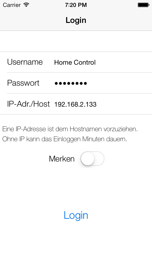 Emulate iPhone app Home Control - Smart Home using MyAndroid Emulate iPhone app Home Control - Smart Home using MyAndroid