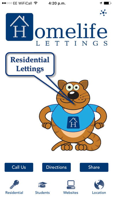 Emulate iPhone app Homelife Lettings using MyAndroid