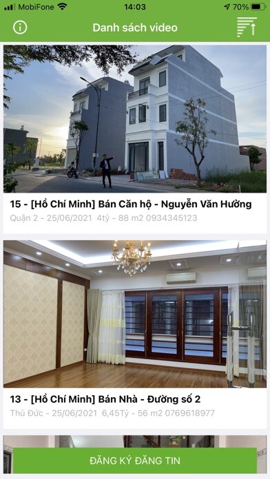 Emulate iPhone app HomeLive-Đăng tin mua bán nhà using MyAndroid