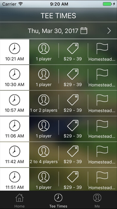 Emulate iPhone app Homestead Golf Tee Times using MyAndroid Emulate iPhone app Homestead Golf Tee Times using MyAndroid