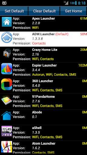 Run android online APK Home Switcher / Manager from MyAndroid or emulate Home Switcher / Manager using MyAndroid