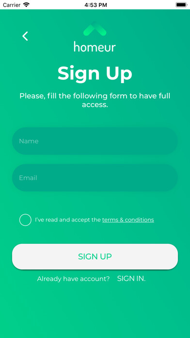Emulate iPhone app Homeur using MyAndroid