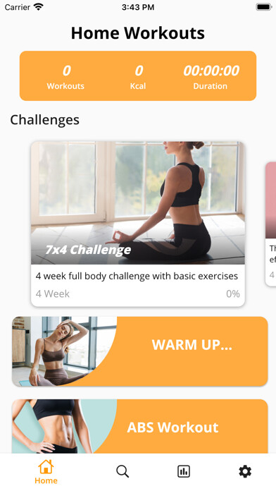 Emulate iPhone app Home Workout Bodyweight Women using MyAndroid