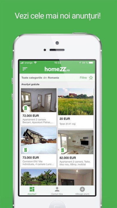 Emulate iPhone app HomeZZ.ro -Anunturi Imobiliare using MyAndroid