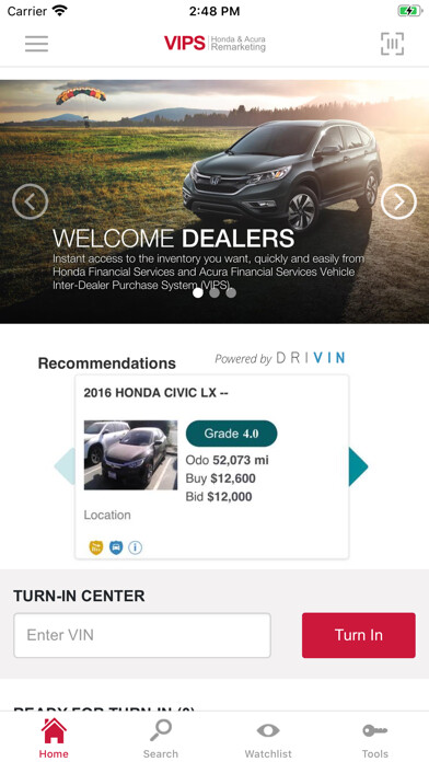 Emulate iPhone app Honda and Acura VIPS using MyAndroid