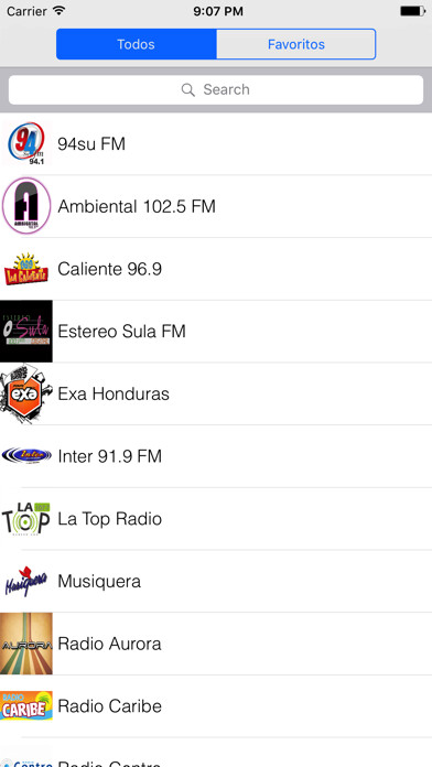 Emulate iPhone app Honduras Radios using MyAndroid