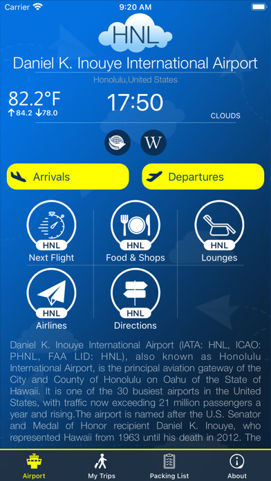 Emulate iPhone app Honolulu Airport (HNL) + Radar using MyAndroid Emulate iPhone app Honolulu Airport (HNL) + Radar using MyAndroid