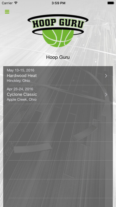 Emulate iPhone app Hoop Guru Events using MyAndroid