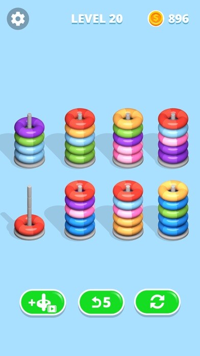 Emulate iPhone app Hoop Stack - Color Hoop 3D using MyAndroid Emulate iPhone app Hoop Stack - Color Hoop 3D using MyAndroid