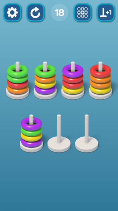 Emulate iPhone app Hoop Stack: Color Sort 3D using MyAndroid