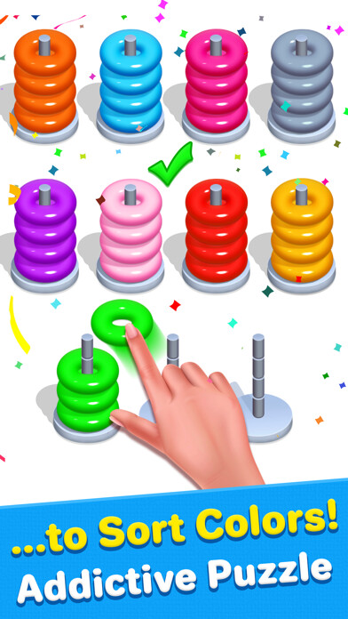 Emulate iPhone app Hoop Stack Puzzle - Sort Color using MyAndroid Emulate iPhone app Hoop Stack Puzzle - Sort Color using MyAndroid