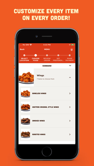 Emulate iPhone app Hooters - Ordering and Rewards using MyAndroid