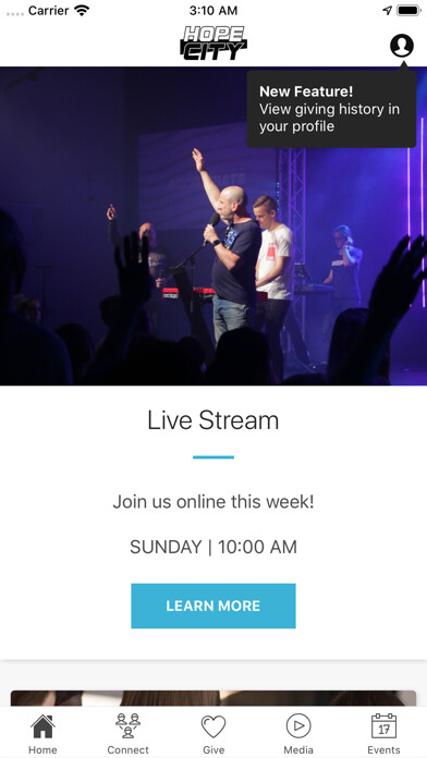 Emulate iPhone app Hope City Church App using MyAndroid