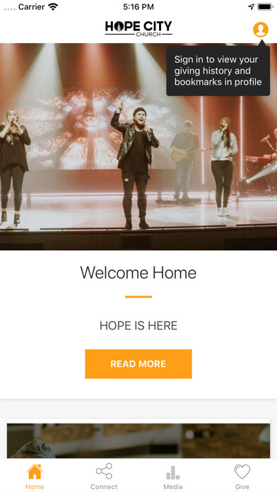 Emulate iPhone app Hope City Church - Joplin using MyAndroid