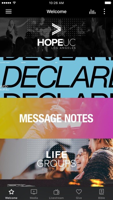 Emulate iPhone app HopeUC Los Angeles using MyAndroid Emulate iPhone app HopeUC Los Angeles using MyAndroid