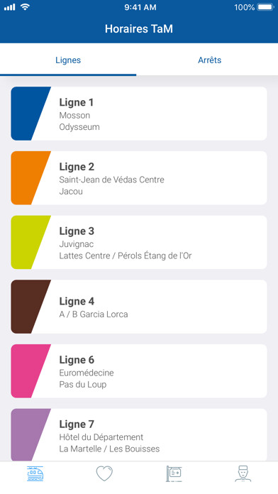 Emulate iPhone app Horaires TAM Montpellier using MyAndroid