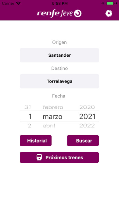 Emulate iPhone app Horarios Renfe Feve using MyAndroid