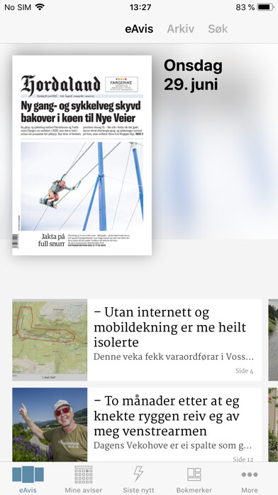 Emulate iPhone app Hordaland eAvis using MyAndroid Emulate iPhone app Hordaland eAvis using MyAndroid