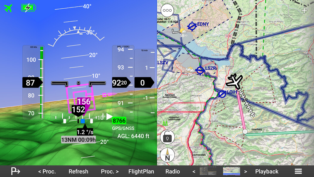 Emulate iPhone app Horizon Portable Glass Cockpit using MyAndroid