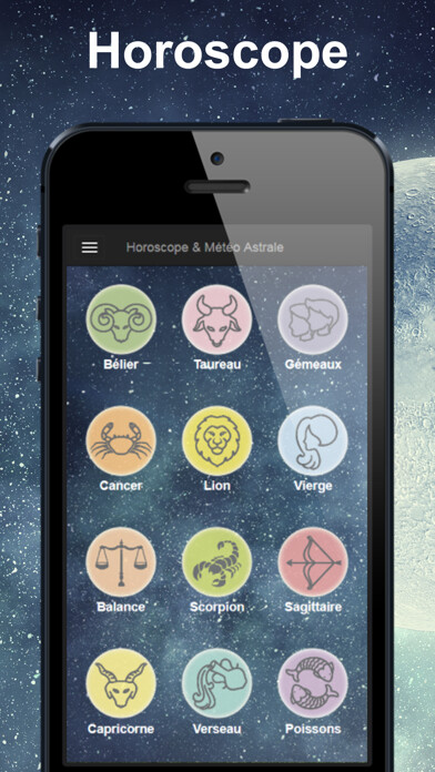 Emulate iPhone app Horoscope Météo Astrale using MyAndroid