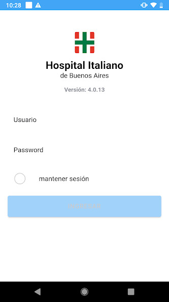 Emulate iPhone app Hospital Italiano - Intranet using MyAndroid