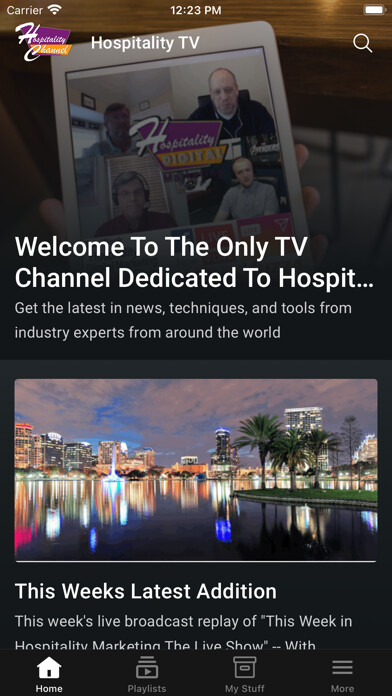 Emulate iPhone app Hospitality Channel TV using MyAndroid