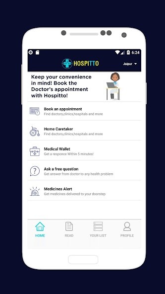 Run android online APK Hospitto - For User from MyAndroid or emulate Hospitto - For User using MyAndroid