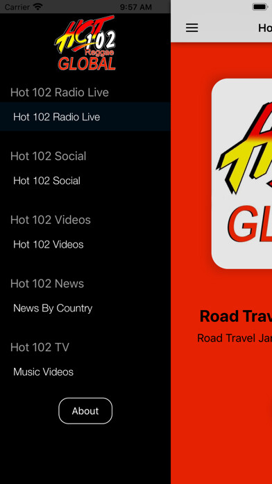 Emulate iPhone app Hot 102 Reggae Global Jamaica using MyAndroid
